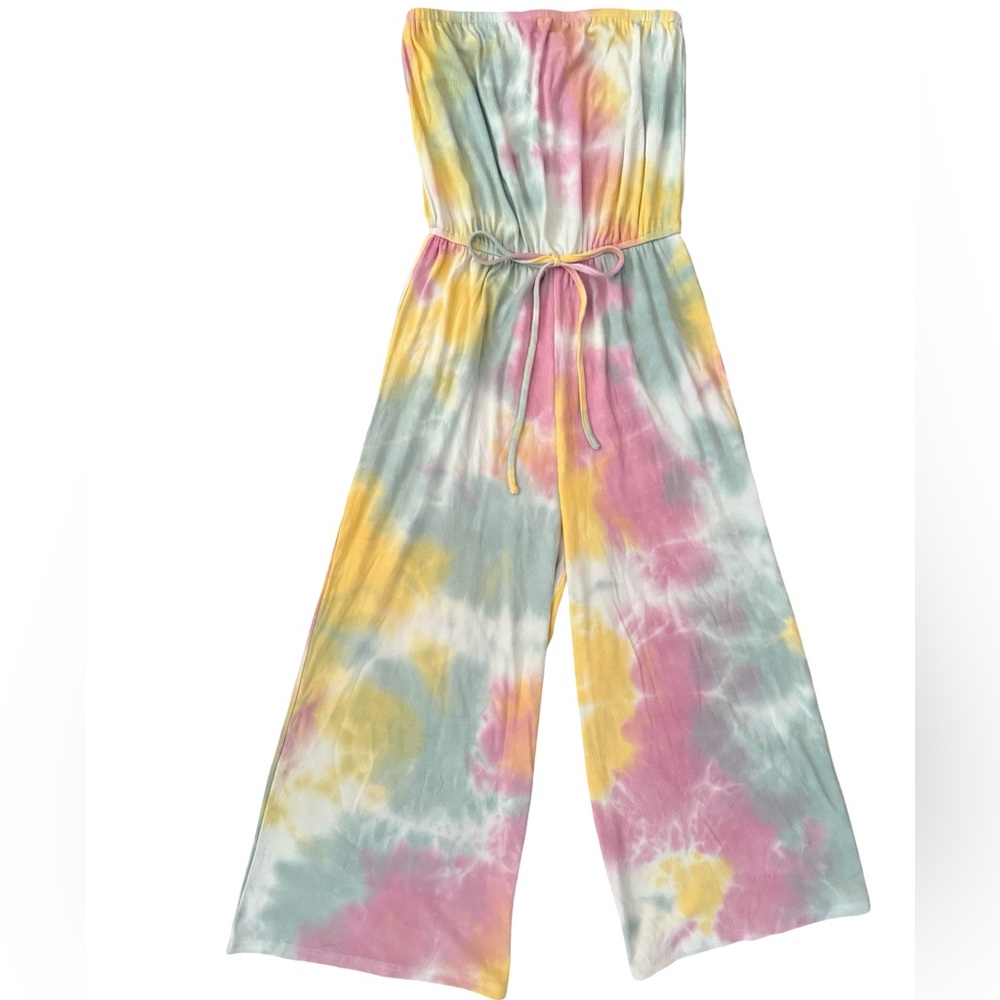 MOD on Trend - Women's Strapless Wide-leg Tie-Die Jumpsuit - EUC